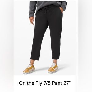 Lululemon On the Fly 7/8 pant 27” - LIKE NEW